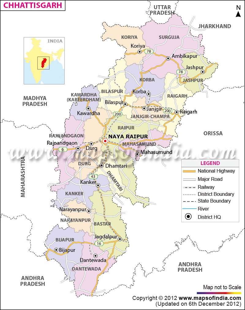 Map of Chhattisgarh